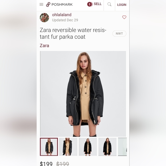 ZARA faux fur Reversible Waterproof with hood - Picture 1 of 2